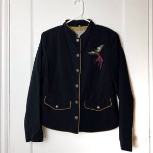 Dark Academia military Black blazer